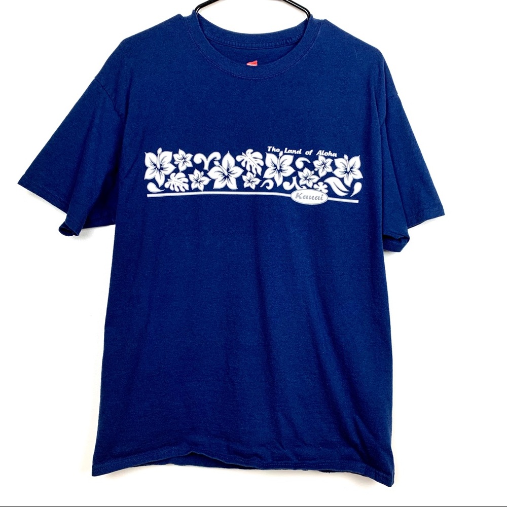 The Land of Aloha Kauai Hawaii Blue T-Shirt